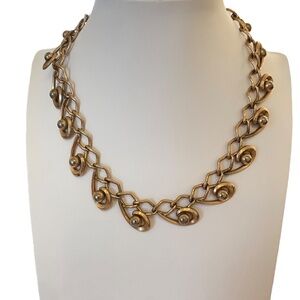 Bartek necklace vintage VTG necklace spiral gold tone